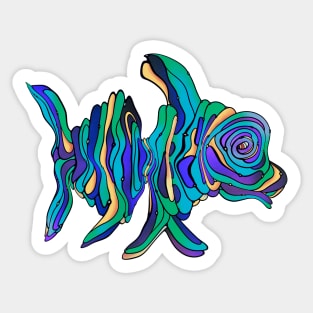 Weird abstract fish Sticker